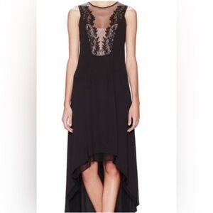 BCBGMaxAzria Cassidy Sleevless Lace Yoke Black Dress in Sz 2